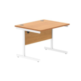 Astin Rectangular Single Upright Cantilever Desk 800x800x730mm Beech-White KF800075