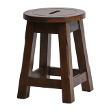 Wooden Top Low Stool in Vintage Pack of 2