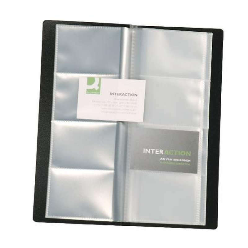 Q-Connect Polypropylene Name Business Card Holder 160 Card Black KF03664