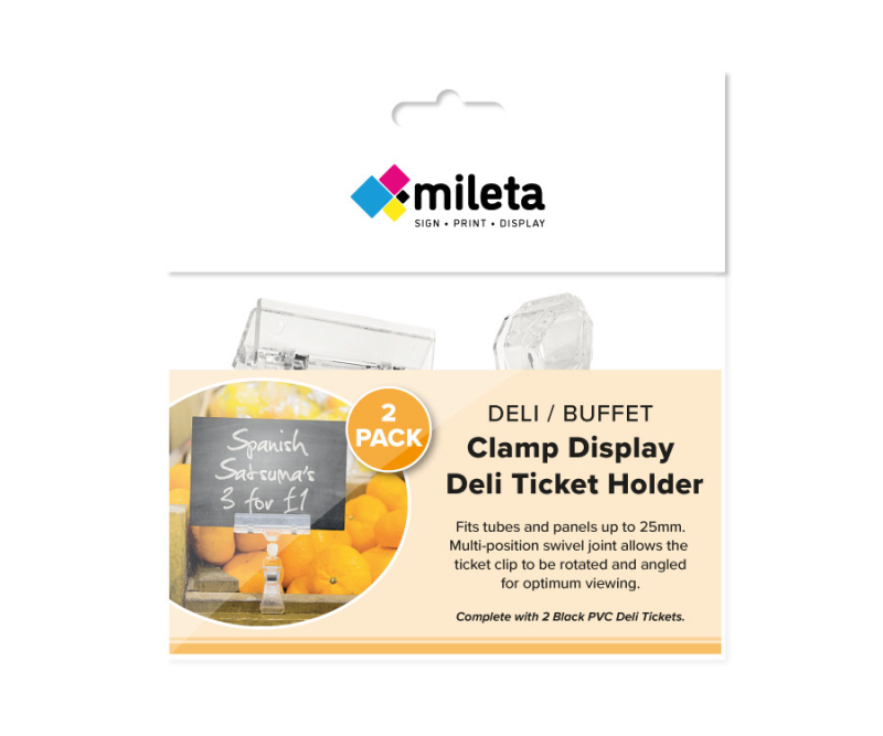 Clamp Display Deli Ticket Holder - Pack 2